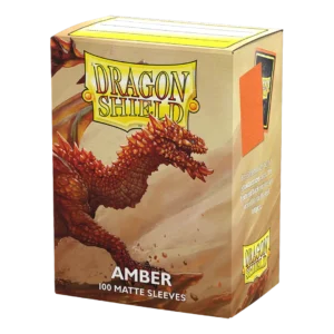 Dragon Shield: Amber - 100x Matte Sleeves - Standard Size - verpakking vooraan