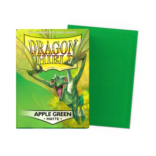 Dragon Shield: Apple Green - 100x Matte Sleeves - Standard Size - verpakking vooraan