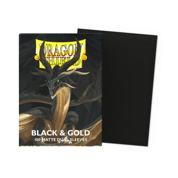 Dragon Shield: Black & Gold - 100x Matte Dual Sleeves - Standard Size - detail van de afwerking