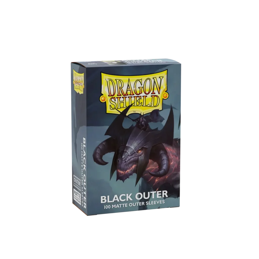 Dragon Shield: Black - 100x Matte Outer Sleeves - Standard Size - verpakking vooraan