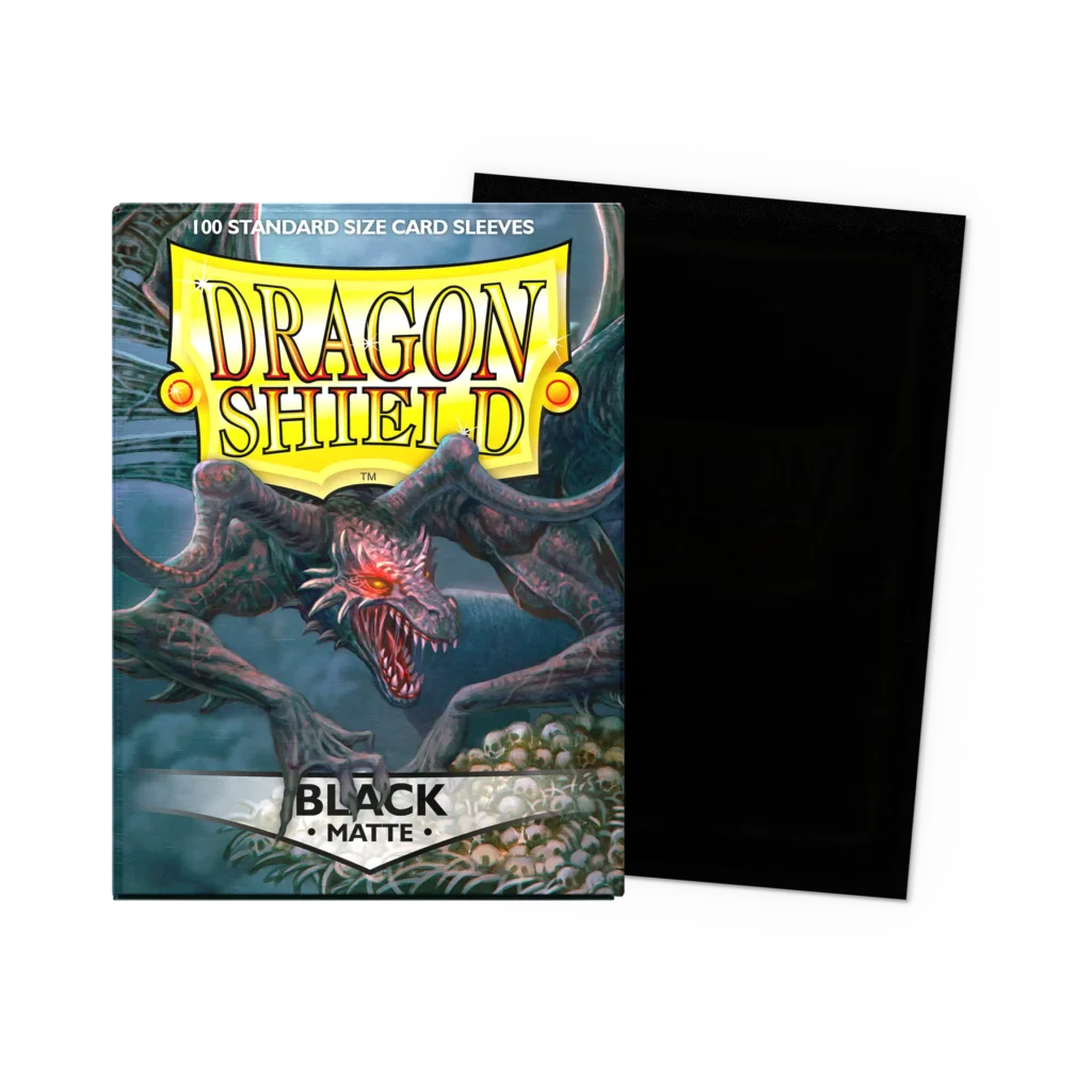 Dragon Shield: Black - 100x Matte Sleeves - Standard Size - verpakking vooraan