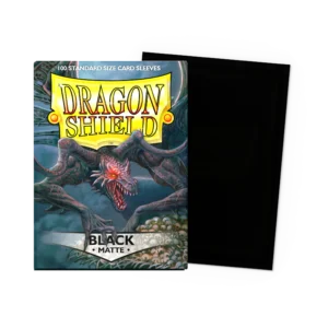 Dragon Shield: Black - 100x Matte Sleeves - Standard Size - verpakking vooraan
