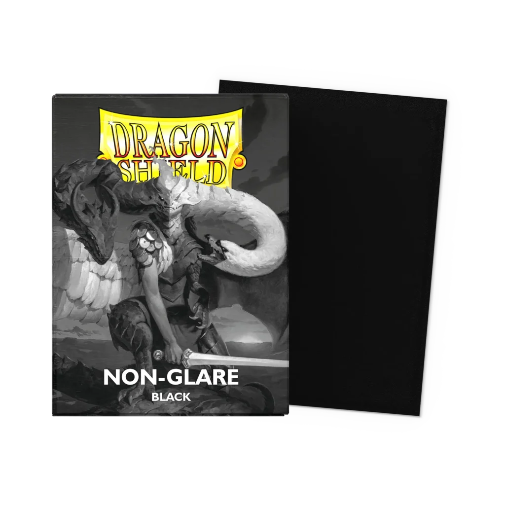 Dragon Shield: Black Non-Glare - 100x Matte Sleeves - Standard Size - verpakking vooraan
