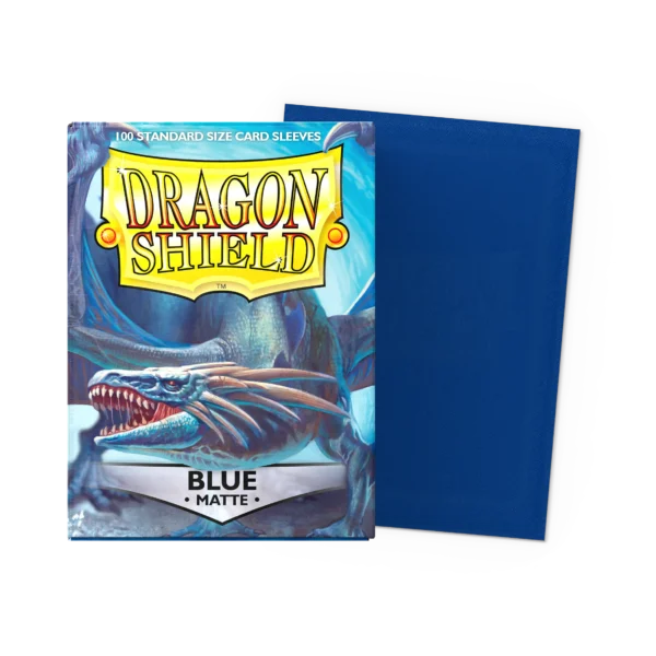 Dragon Shield: Blue - 100x Matte Sleeves - Standard Size - verpakking vooraan