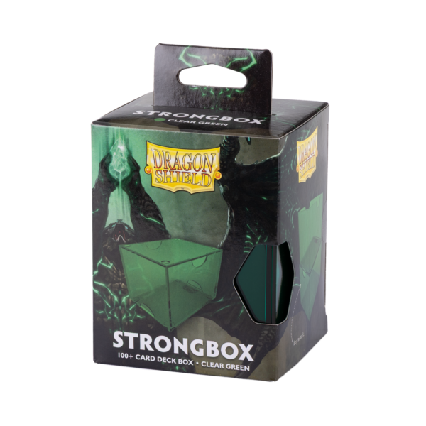 Dragon Shield: Clear Green - Strongbox Deckbox voor 100+ Kaarten - verpakking vooraan