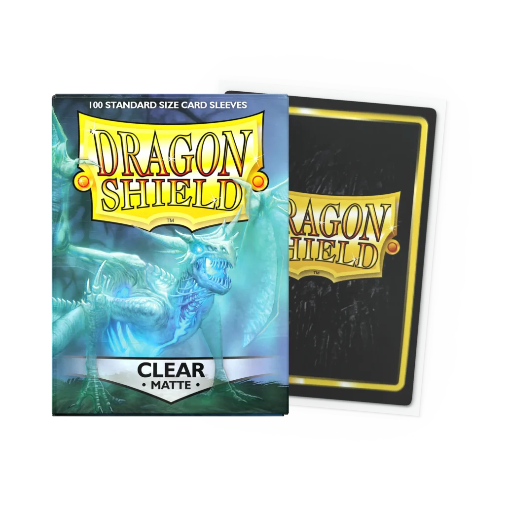 Dragon Shield: Clear - 100x Matte Sleeves - Standard Size - verpakking vooraan