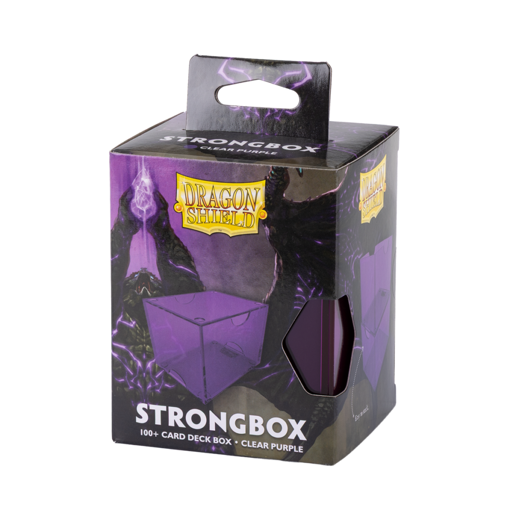 Dragon Shield: Clear Purple - Strongbox Deckbox voor 100+ Kaarten - verpakking vooraan