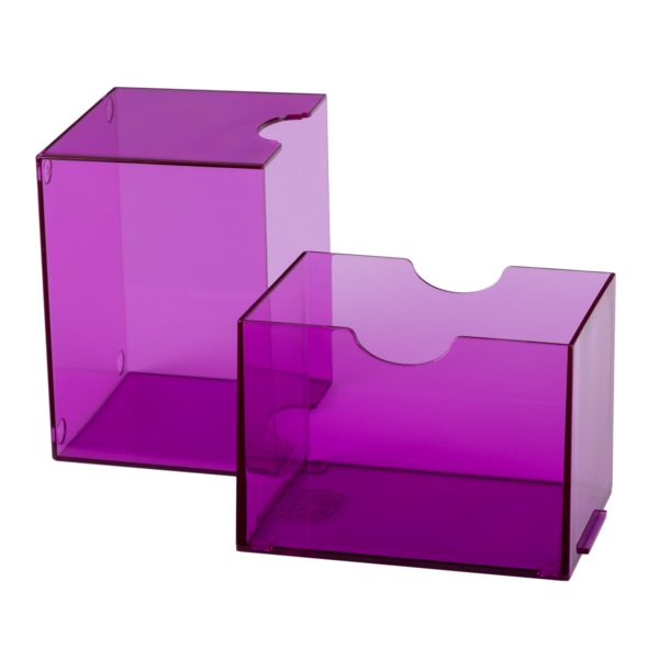 Dragon Shield: Clear Purple - Strongbox Deckbox voor 100+ Kaarten - detail van de afwerking