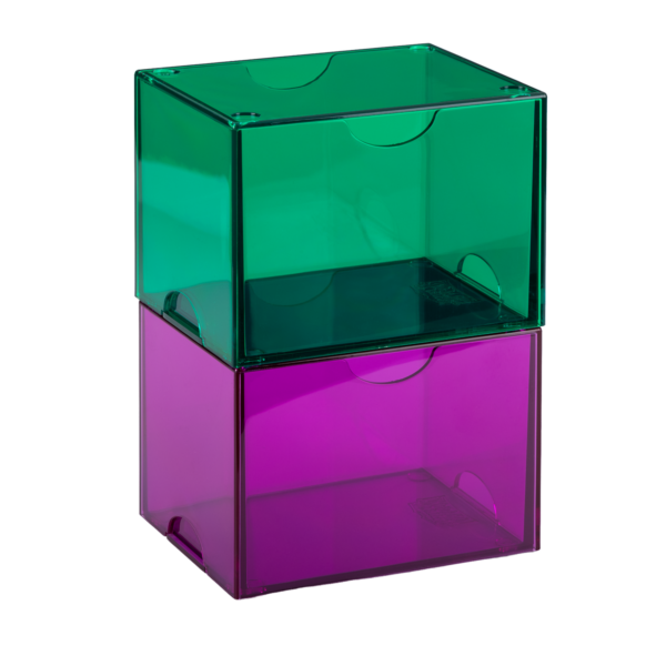 Dragon Shield: Clear Purple - Strongbox Deckbox voor 100+ Kaarten - verpakking achterzijde