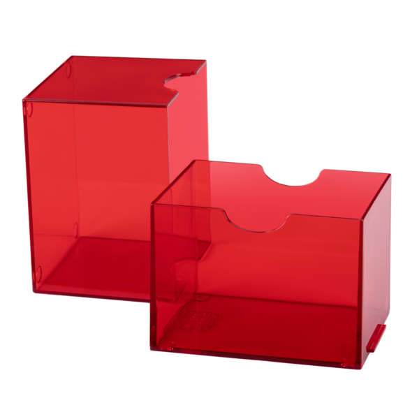 Dragon Shield: Clear Red - Strongbox Deckbox voor 100+ Kaarten - detail van de afwerking