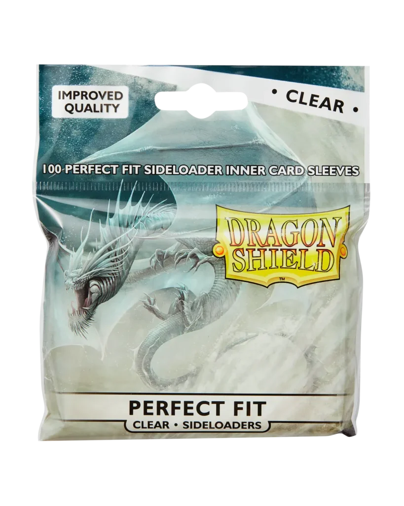 Dragon Shield: Clear - 100x Sideloading Perfect Fit Inner Sleeves - Standard Size - verpakking vooraan