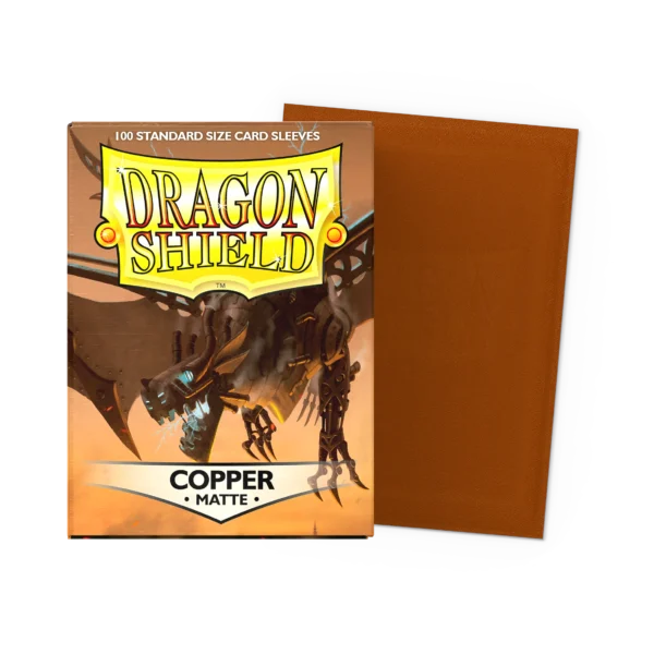 Dragon Shield: Copper - 100x Matte Sleeves - Standard Size - verpakking vooraan