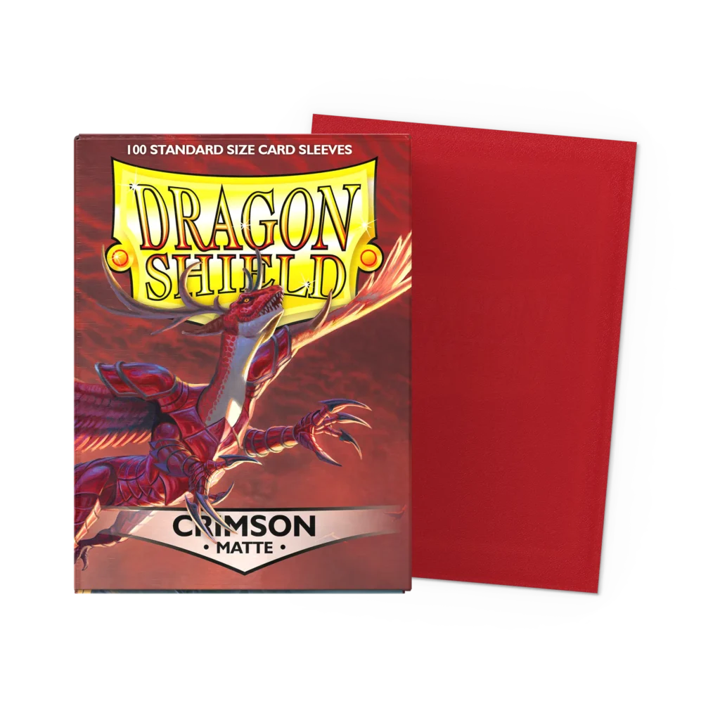 Dragon Shield: Crimson - 100x Matte Sleeves - Standard Size - verpakking vooraan
