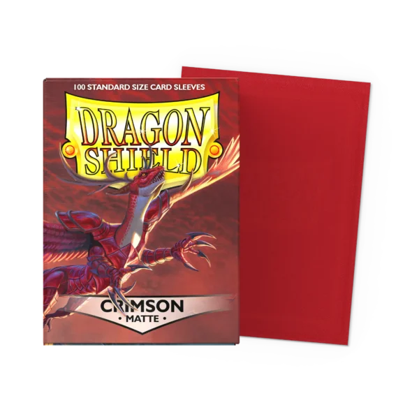 Dragon Shield: Crimson - 100x Matte Sleeves - Standard Size - verpakking vooraan