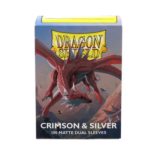 Dragon Shield: Crimson & Silver - 100x Matte Dual Sleeves - Standard Size - productfoto