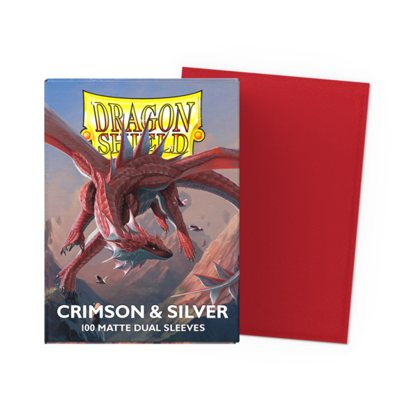 Dragon Shield: Crimson & Silver - 100x Matte Dual Sleeves - Standard Size - detail van de afwerking