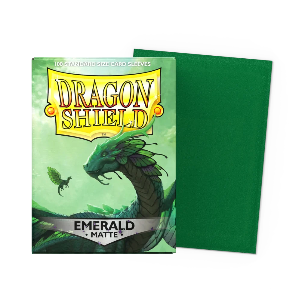 Dragon Shield: Emerald - 100x Matte Sleeves - Standard Size - verpakking vooraan
