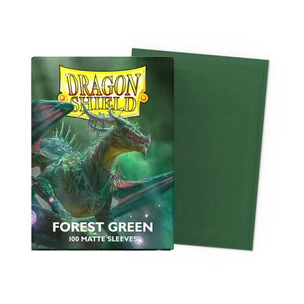 Dragon Shield: Forest Green - 100x Matte Sleeves - Standard Size - verpakking vooraan