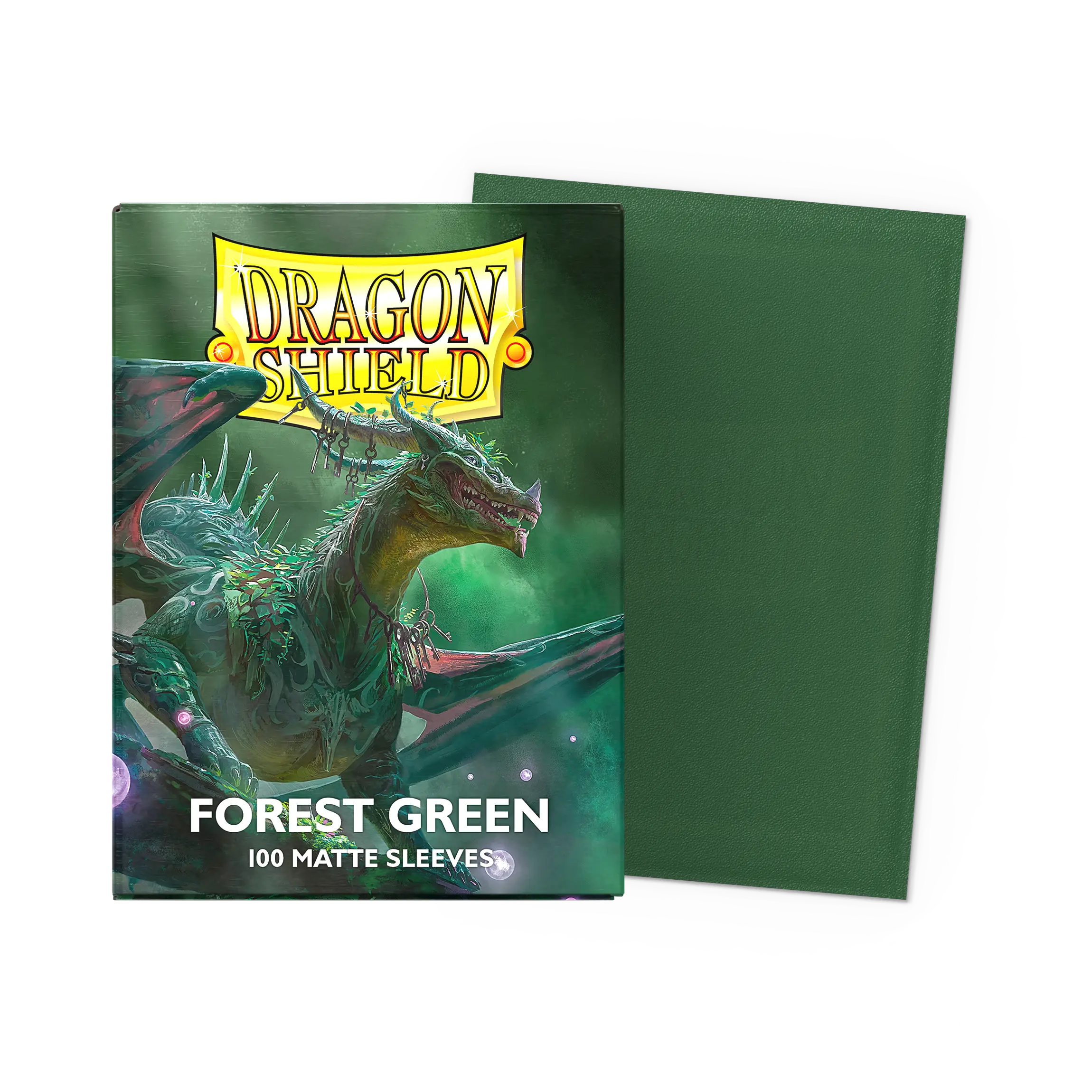 Dragon Shield: Forest Green - 100x Matte Sleeves - Standard Size - verpakking vooraan