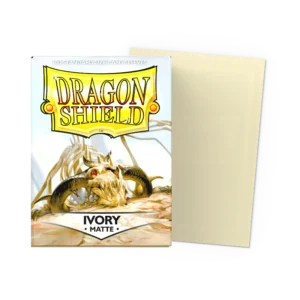 Dragon Shield: Ivory - 100x Matte Sleeves - Standard Size - verpakking vooraan