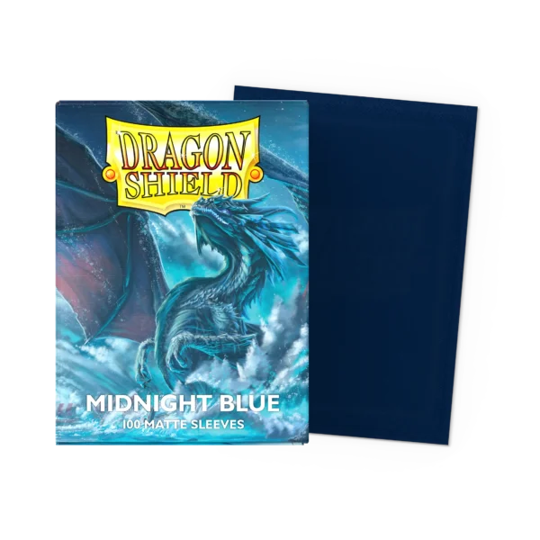 Dragon Shield: Midnight Blue - 100x Matte Sleeves - Standard Size - verpakking vooraan
