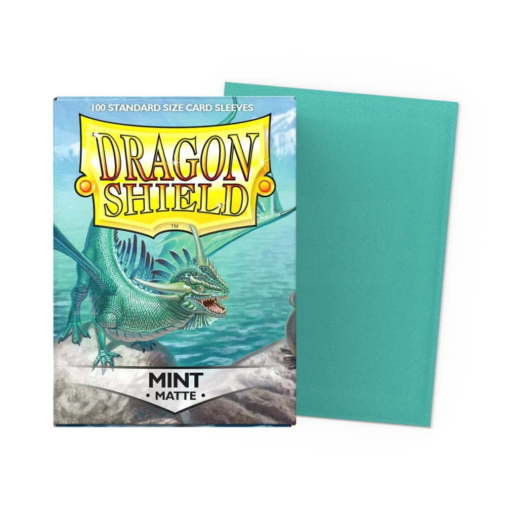 Dragon Shield: Mint - 100x Matte Sleeves - Standard Size - verpakking vooraan