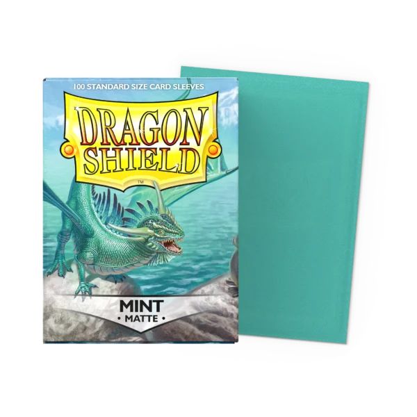 Dragon Shield: Mint - 100x Matte Sleeves - Standard Size - verpakking vooraan