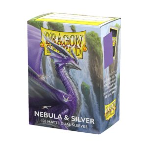 Dragon Shield: Nebula & Silver - 100x Matte Dual Sleeves - Standard Size - verpakking vooraan
