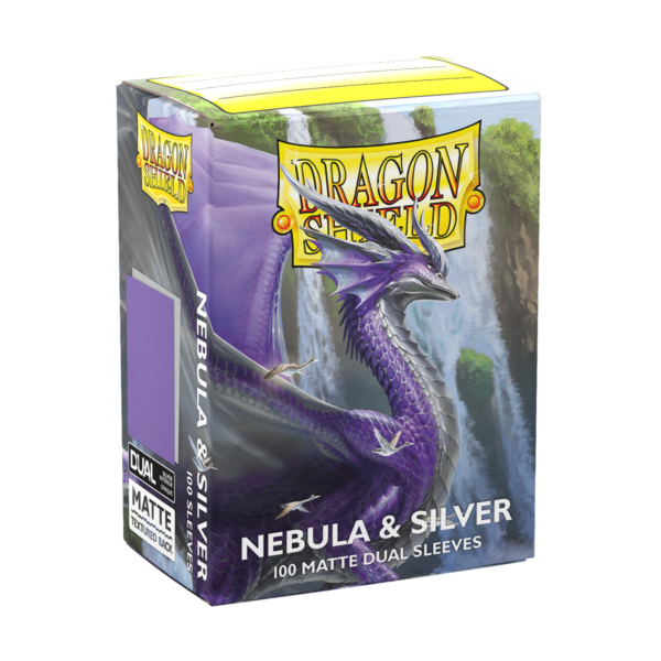 Dragon Shield: Nebula & Silver - 100x Matte Dual Sleeves - Standard Size - verpakking achterzijde