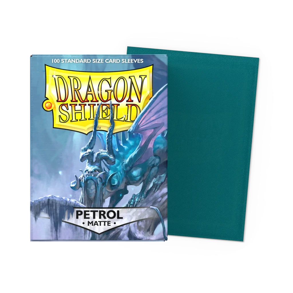 Dragon Shield: Petrol - 100x Matte Sleeves - Standard Size - verpakking vooraan