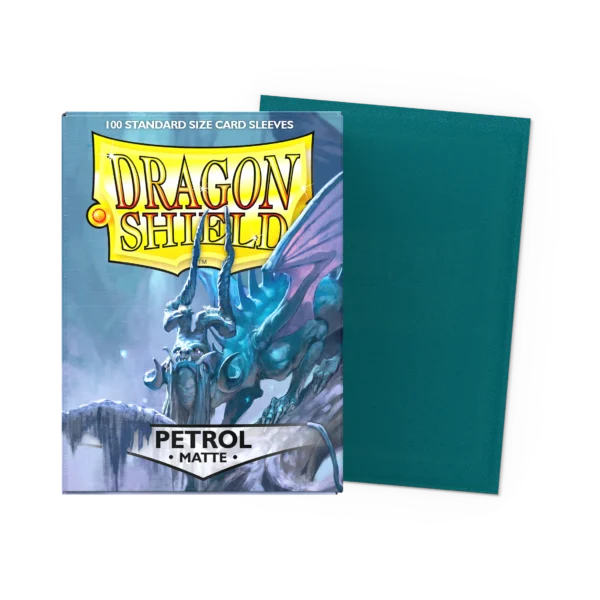 Dragon Shield: Petrol - 100x Matte Sleeves - Standard Size - verpakking vooraan