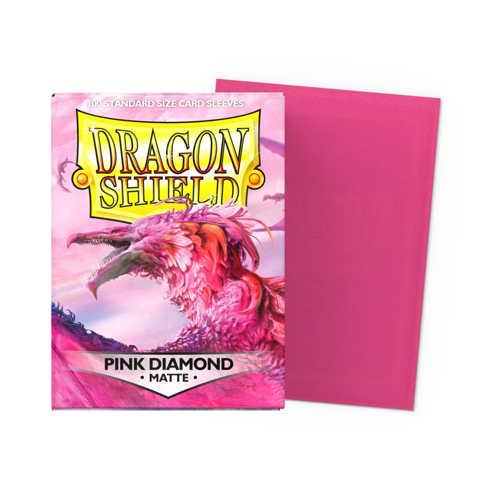 Dragon Shield: Pink Diamond - 100x Matte Sleeves - Standard Size - verpakking vooraan