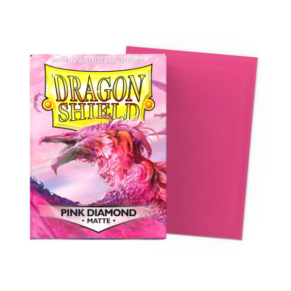Dragon Shield: Pink Diamond - 100x Matte Sleeves - Standard Size - verpakking vooraan