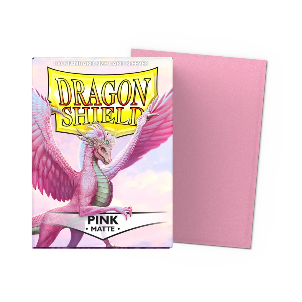 Dragon Shield: Pink - 100x Matte Sleeves - Standard Size - verpakking vooraan