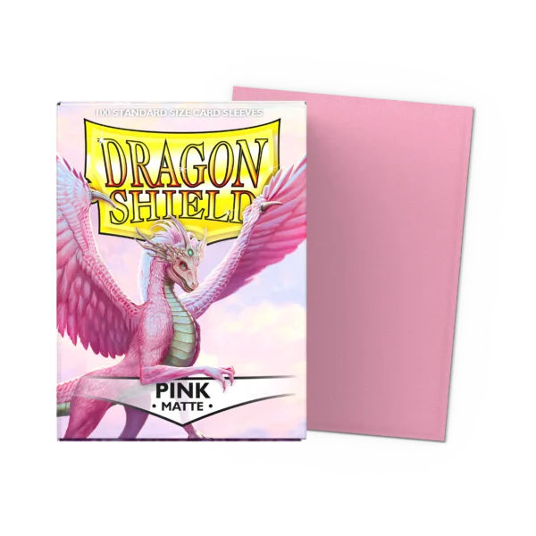 Dragon Shield: Pink - 100x Matte Sleeves - Standard Size - verpakking vooraan