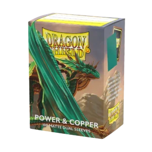 Dragon Shield: Power & Copper - 100x Matte Dual Sleeves - Standard Size - verpakking vooraan