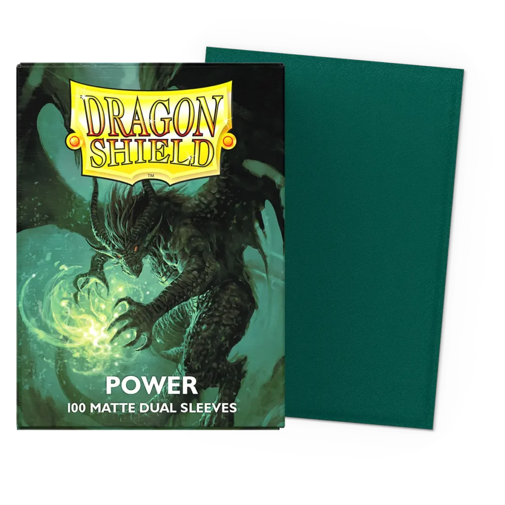 Dragon Shield: Power - 100x Matte Dual Sleeves - Standard Size - verpakking vooraan