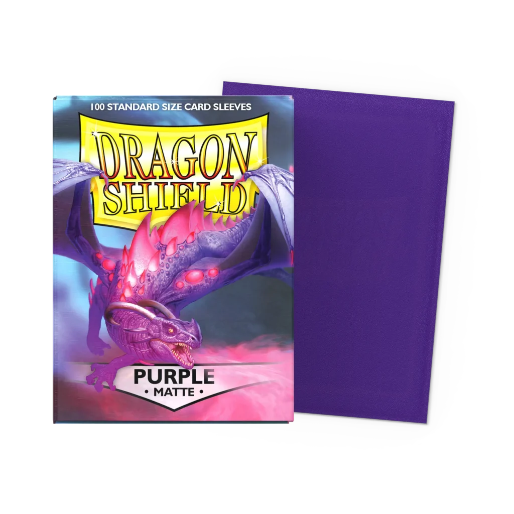 Dragon Shield: Purple - 100x Matte Sleeves - Standard Size - verpakking vooraan