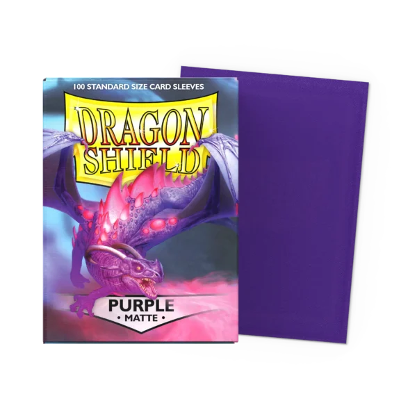 Dragon Shield: Purple - 100x Matte Sleeves - Standard Size - verpakking vooraan