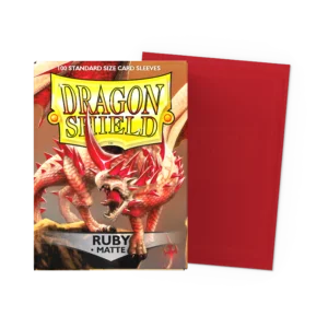 Dragon Shield: Ruby - 100x Matte Sleeves - Standard Size - verpakking vooraan