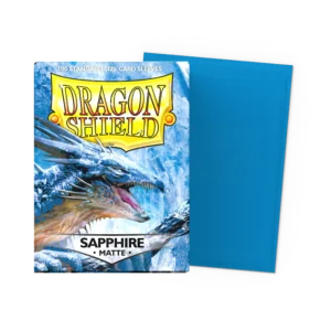 Dragon Shield: Sapphire - 100x Matte Sleeves - Standard Size - verpakking vooraan
