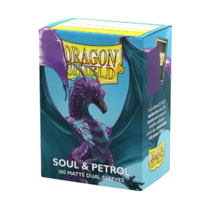 Dragon Shield: Soul & Petrol - 100x Matte Dual Sleeves - Standard Size - verpakking vooraan