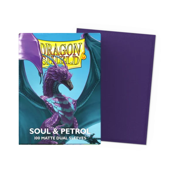Dragon Shield: Soul & Petrol - 100x Matte Dual Sleeves - Standard Size - detail van de afwerking