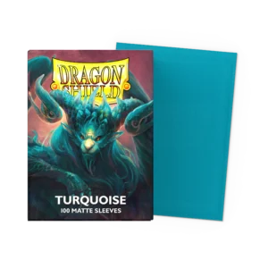 Dragon Shield: Turquoise - 100x Matte Sleeves - Standard Size - verpakking vooraan