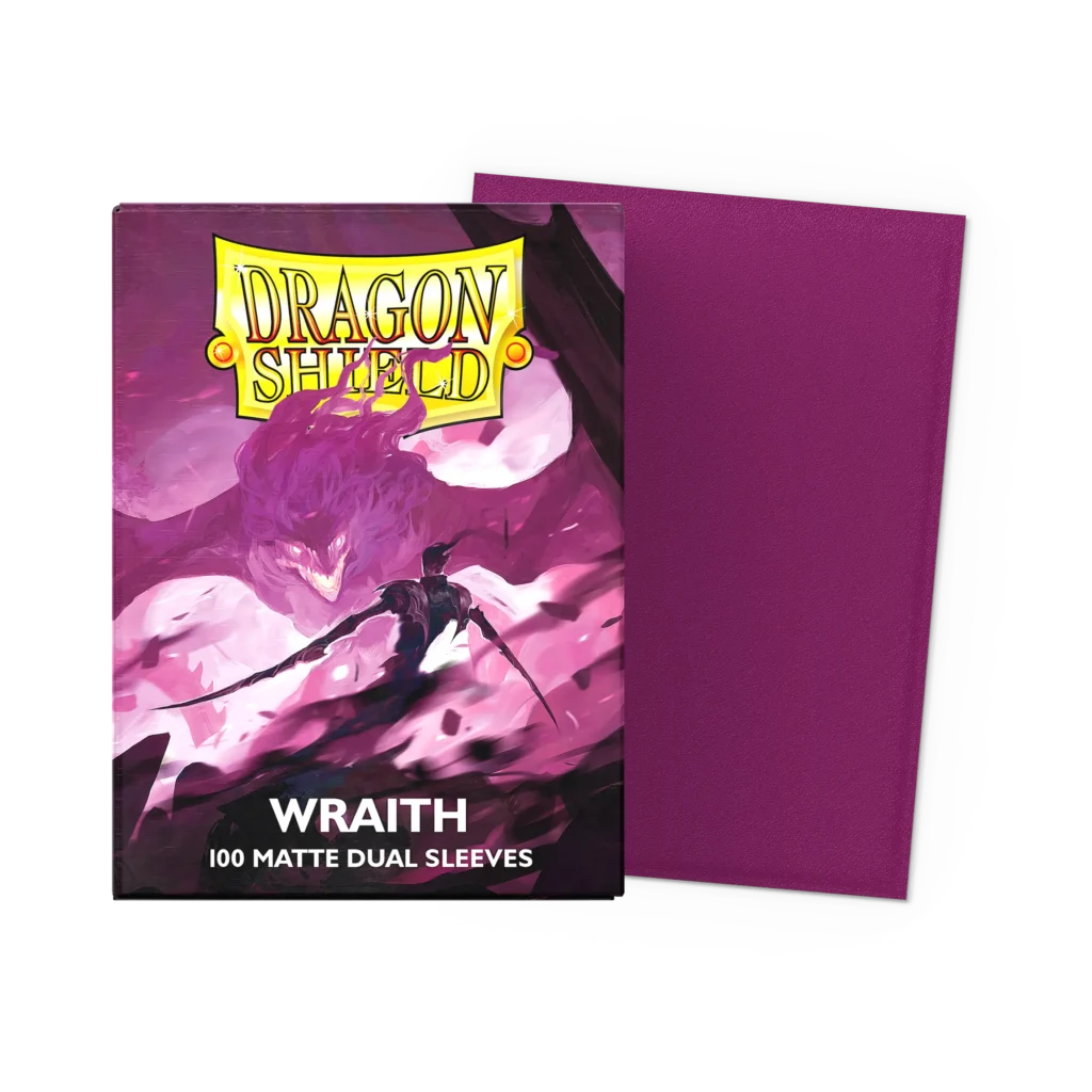 Dragon Shield: Wraith - 100x Matte Dual Sleeves - Standard Size - verpakking vooraan