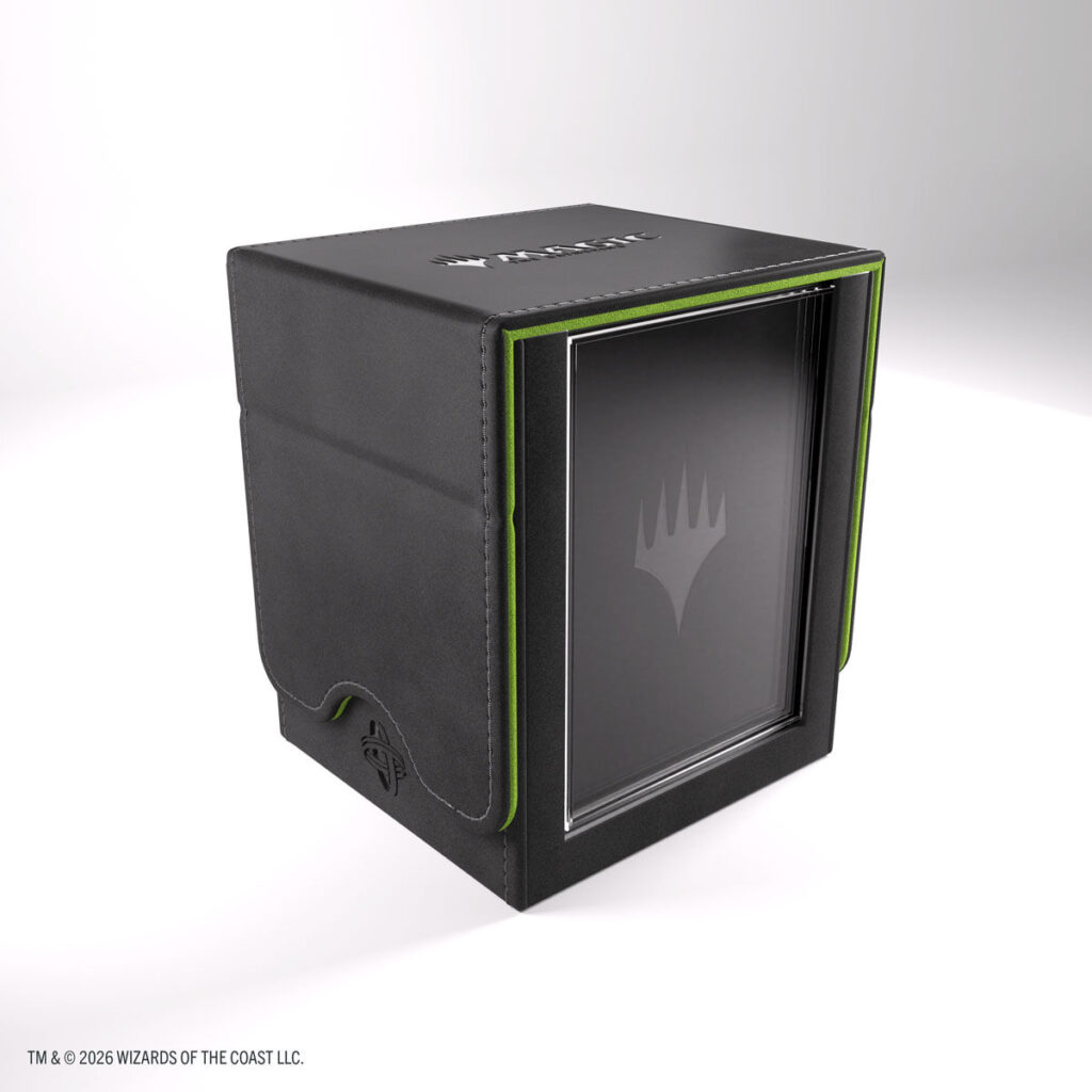 Gamegenic: Secrets of Strixhaven Squire Plus 100+ XL Deck Box - Zwart/Groen - verpakking vooraan