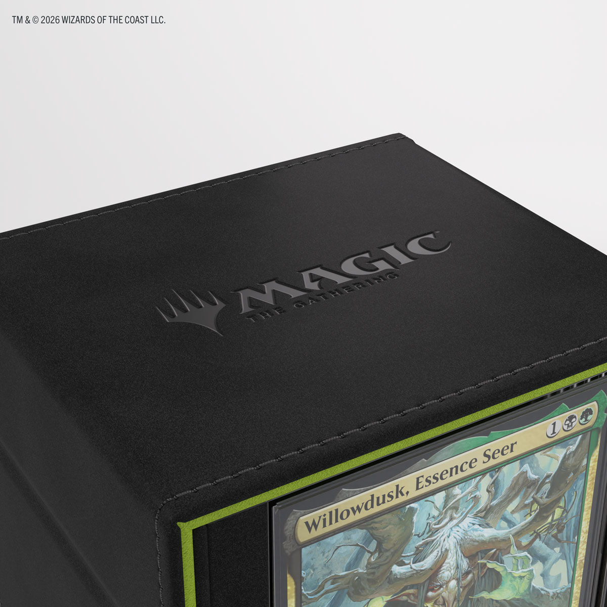 Gamegenic: Secrets of Strixhaven Squire Plus 100+ XL Deck Box - Zwart/Groen - zijaanzicht