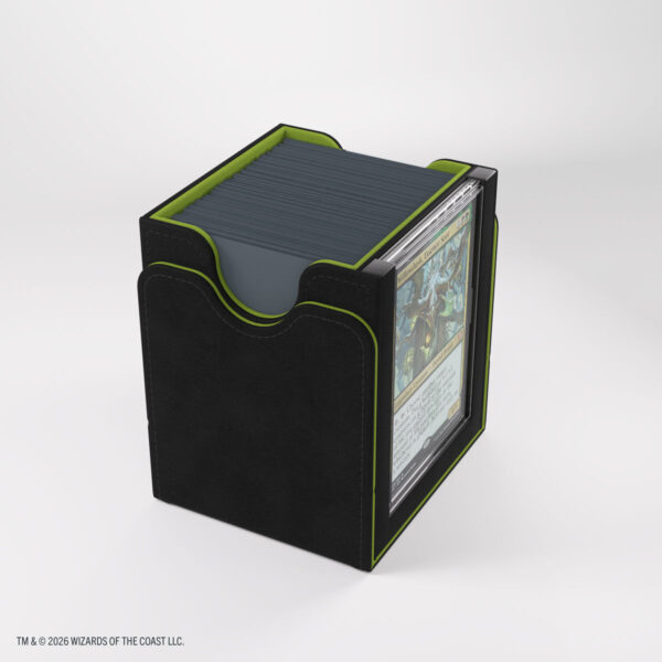 Gamegenic: Secrets of Strixhaven Squire Plus 100+ XL Deck Box - Zwart/Groen - geopend
