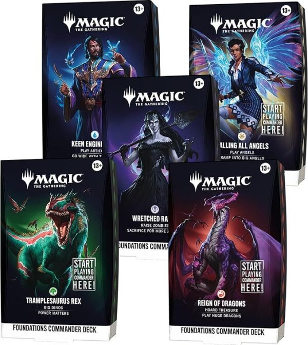 Magic: The Gathering: Reality Fracture - Foundations Commander Deck Display (5 decks) - Frans - Commander Deck Bundle (5 decks) - Frans - verpakking vooraan