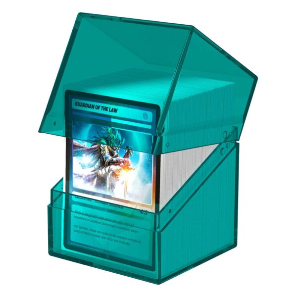 Ultimate Guard: Boulder 100+ Clear - Malachite - geopend met kaarten